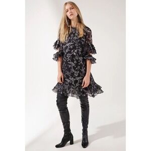 NWT Sachin & Babi Maggie Dress Jet (Black/White Print) Silk Floral Size 6